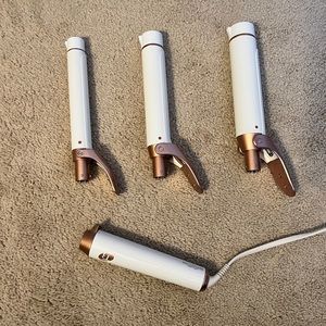 T3 - Twirl Trio Interchangeable Clip Barrel Iron Set - White & Rose Gold